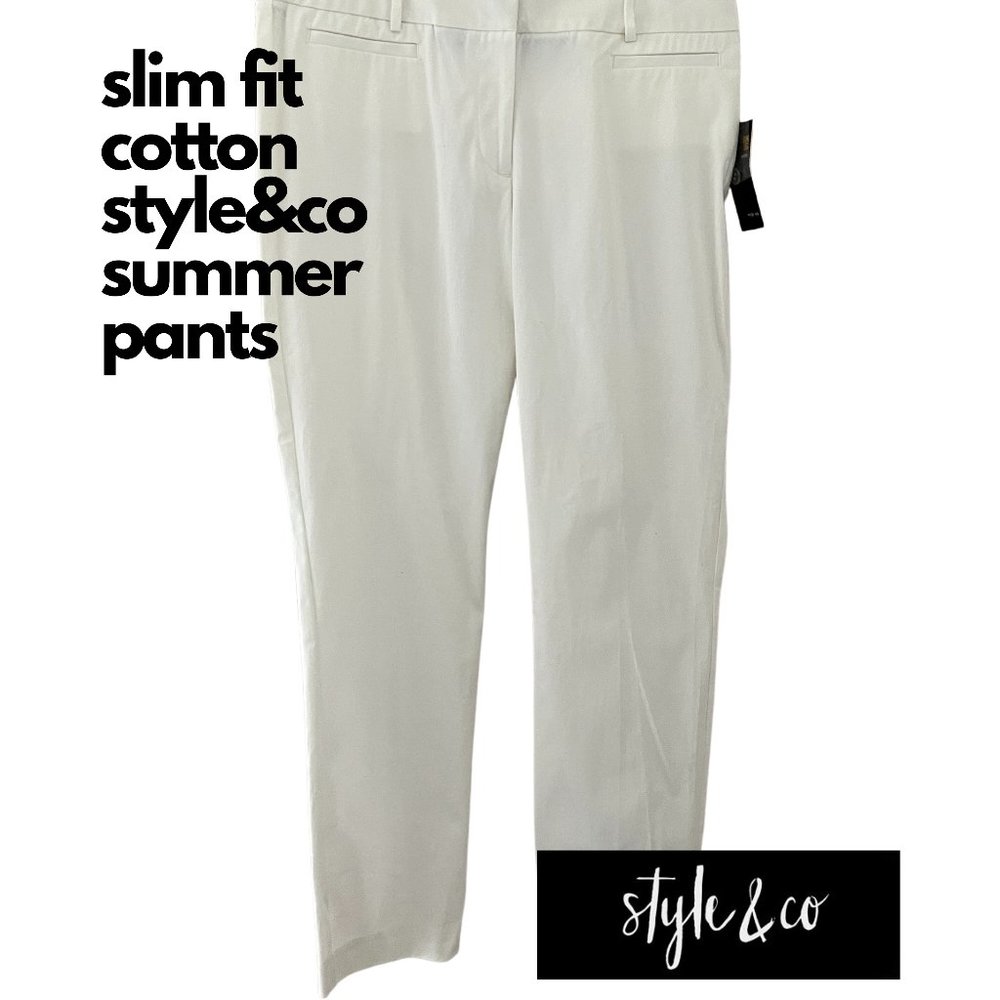 New with Tags Style&Co. Lightweight White Cotton Pants Size 10
